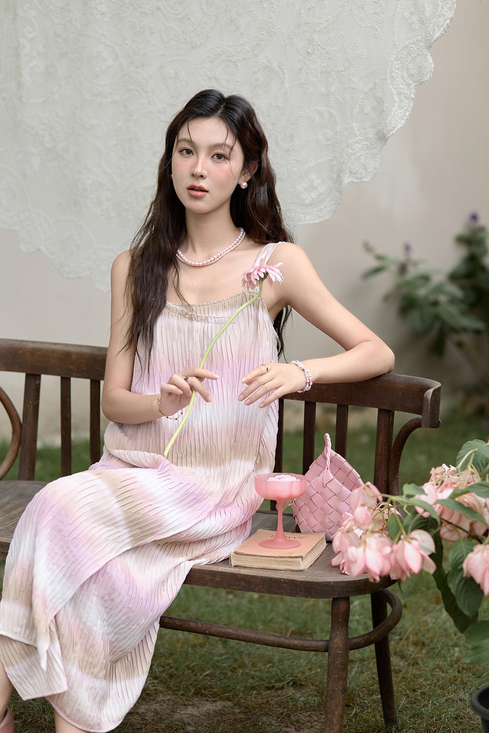 Gaun Tali Spaghetti Maxi untuk Wanita
