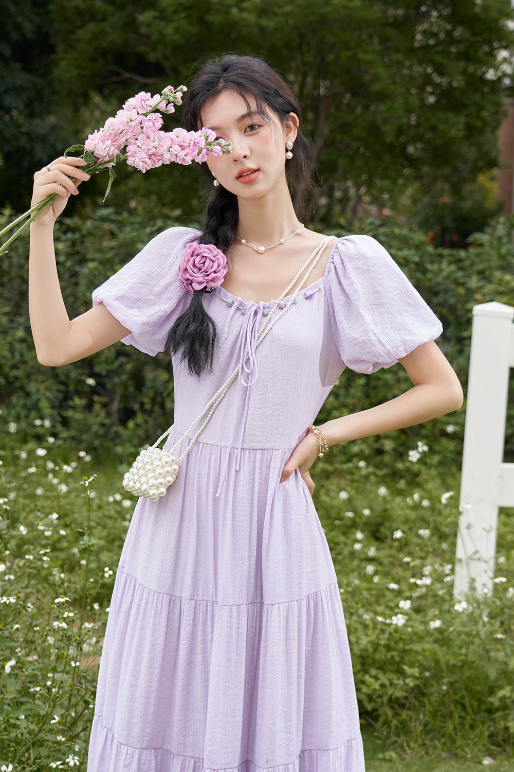 Purple Maxi Dress for Women - Mishow