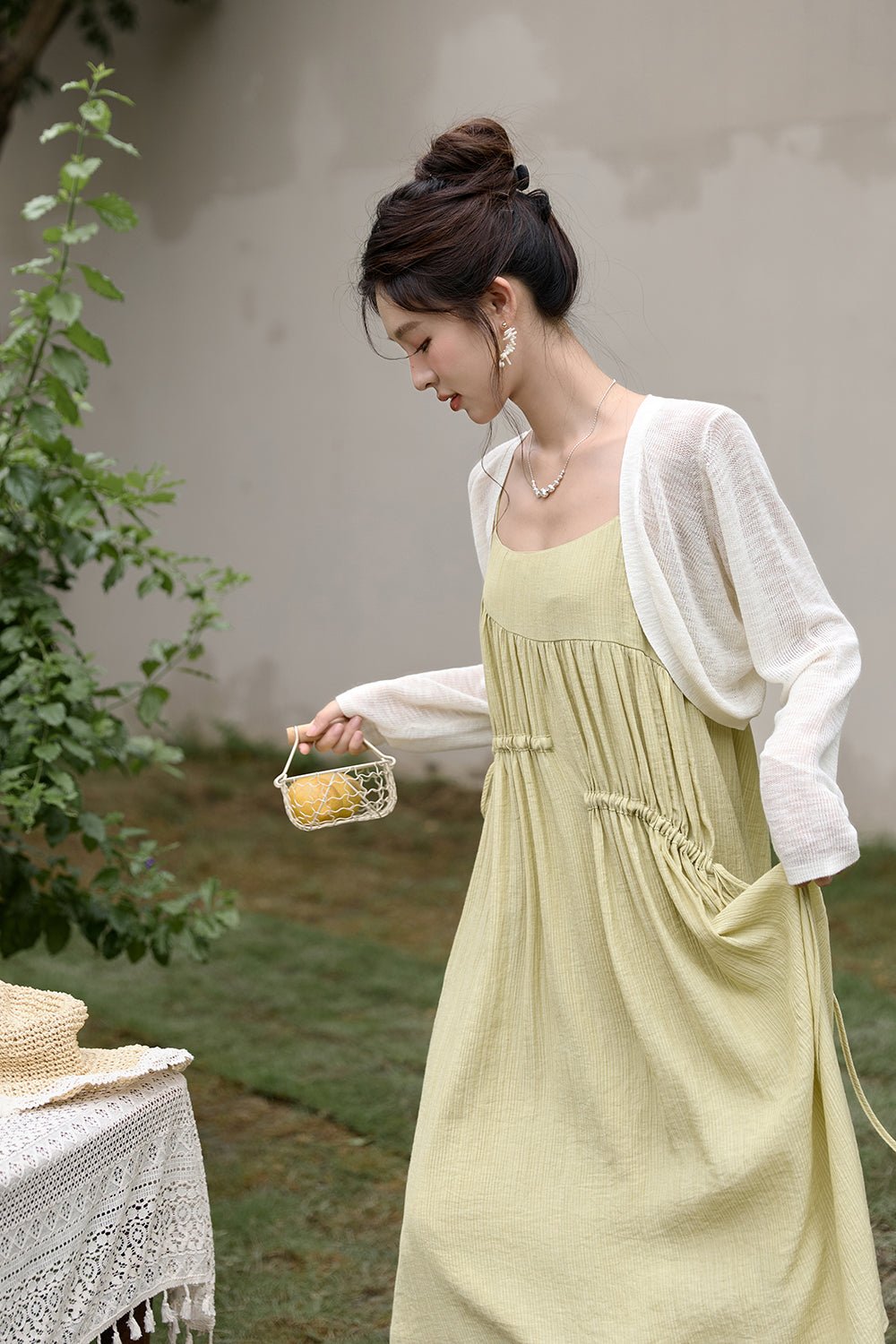 Gaun Tali Spaghetti Maxi untuk Wanita