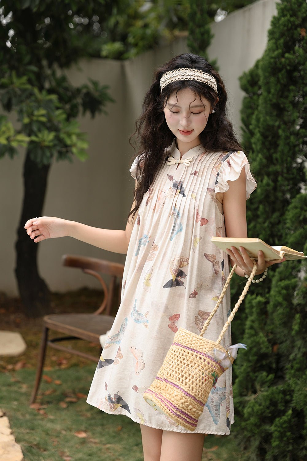 Gaun Midi Bunga untuk Wanita