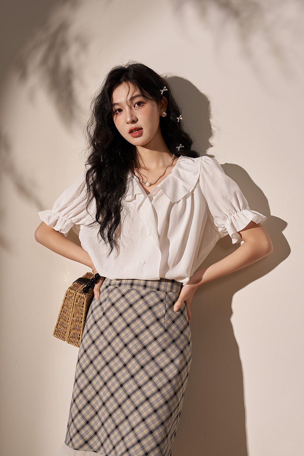 Puff Sleeve Blouse for Women - Mishow