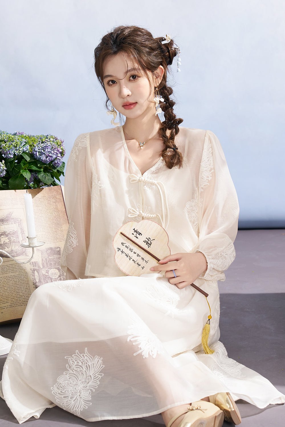 Set Gaun dan Mantel Tali Spaghetti Dijual Terpisah