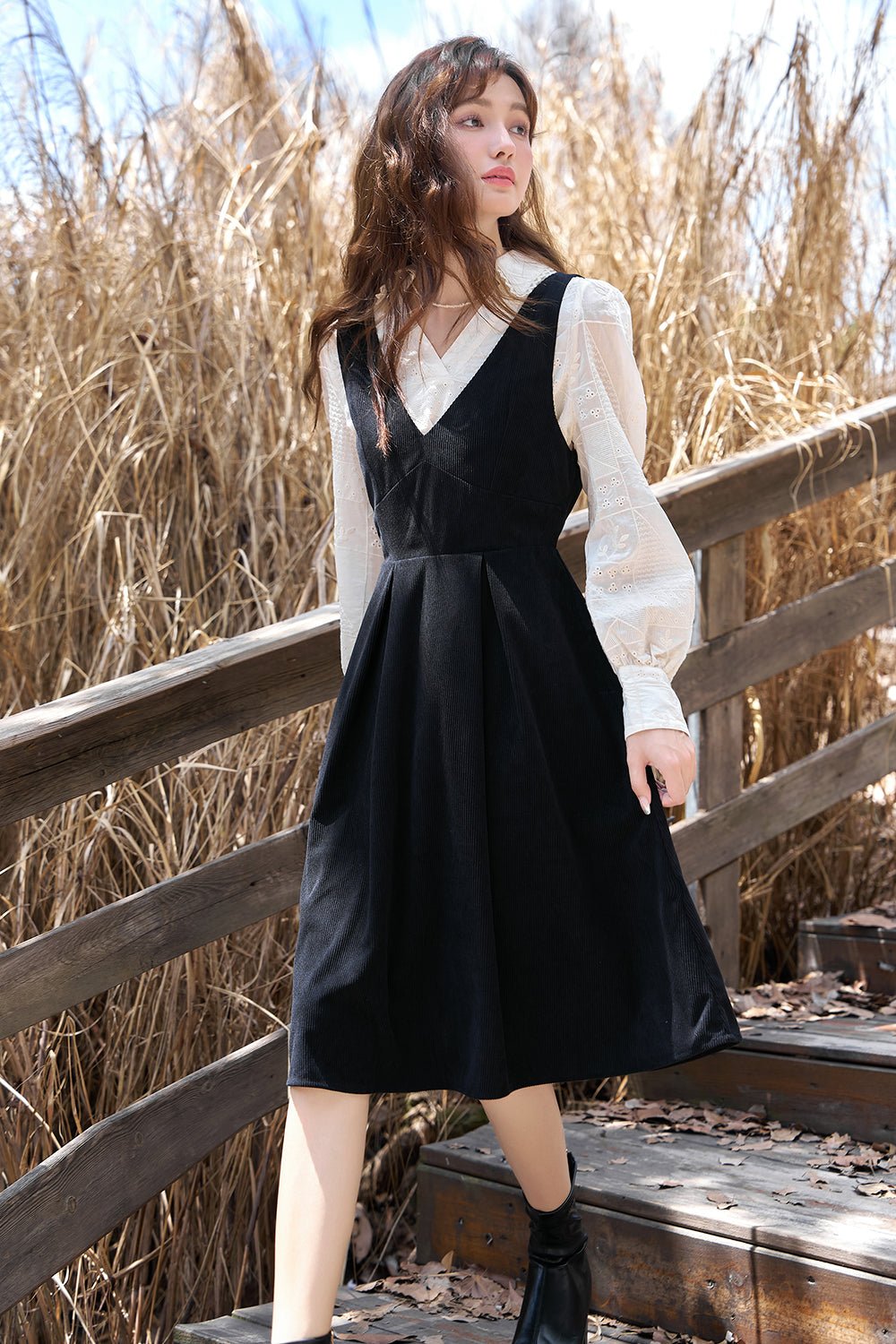 Gaun Midi Tanpa Lengan untuk Wanita