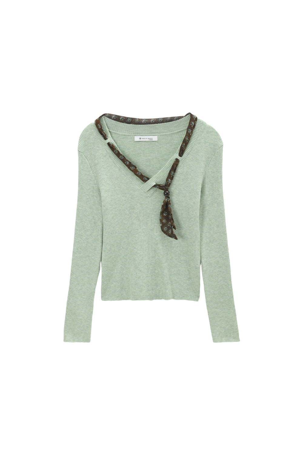 เสื้อถัก + ผ้าพันคอไหมสำหรับผู้หญิง