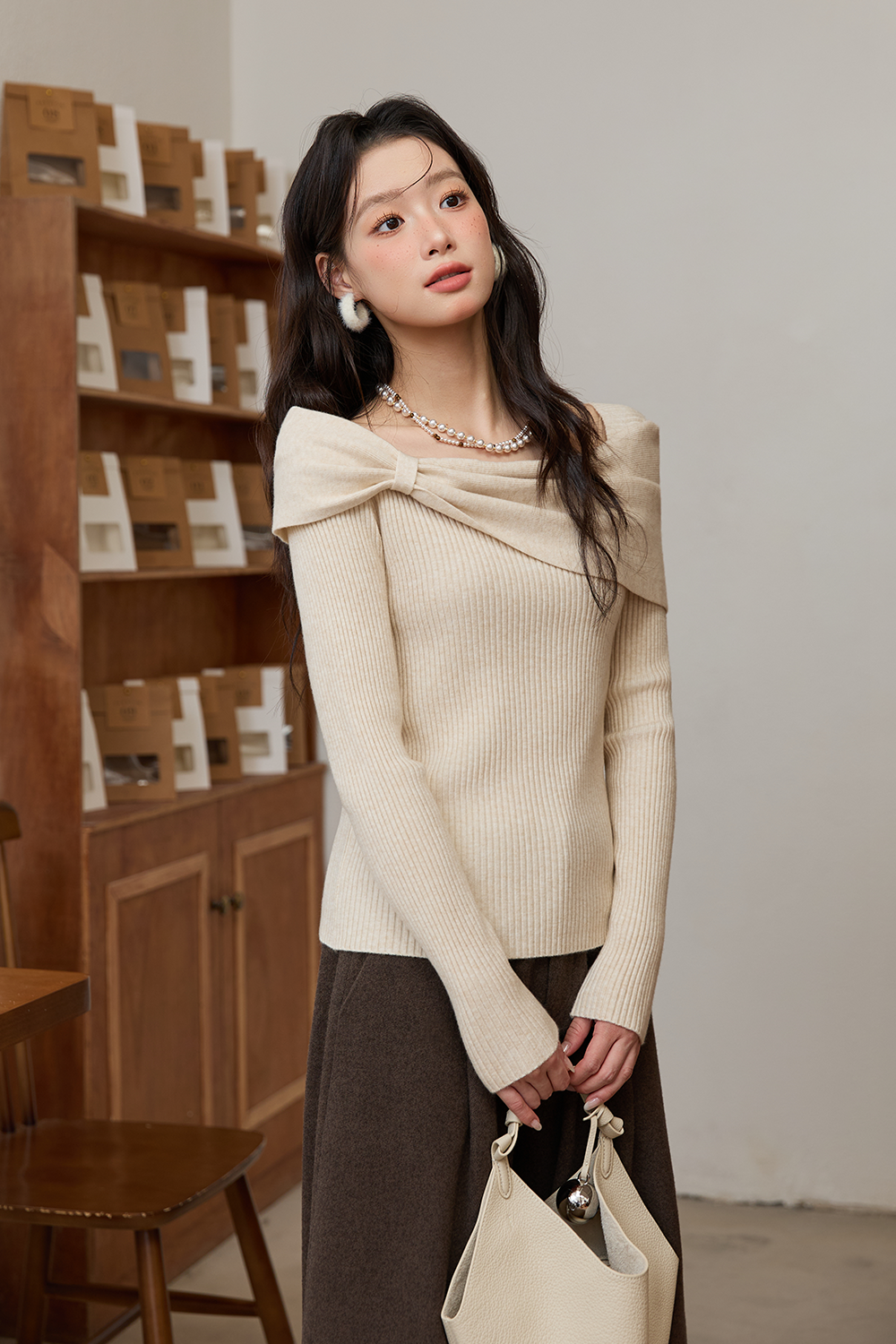 여성용 니트 셔츠