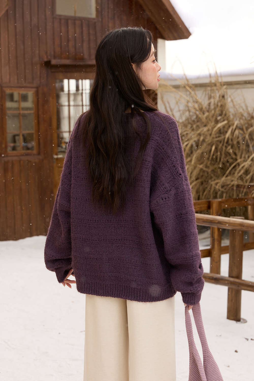 เสื้อถัก + หมวกไหมพรมสำหรับผู้หญิง