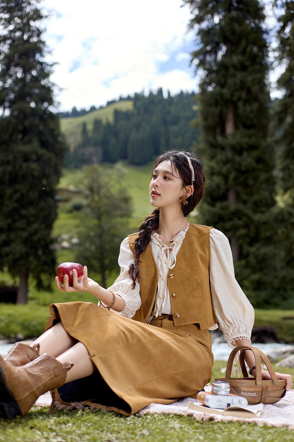 กระโปรงยาวทรงเอสำหรับผู้หญิง