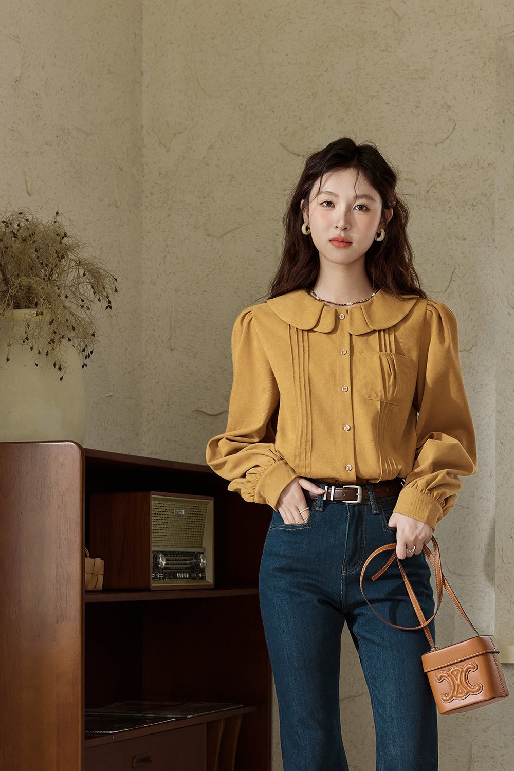 여성을위한 긴 소매 셔츠