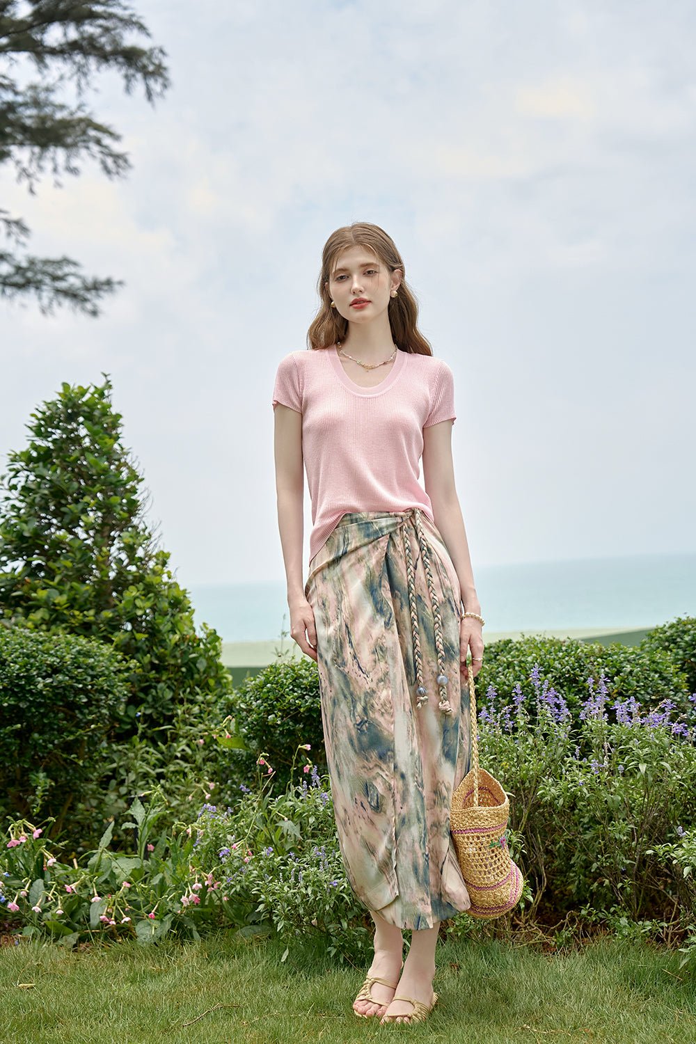 Rok Wanita A Line Maxi Floral