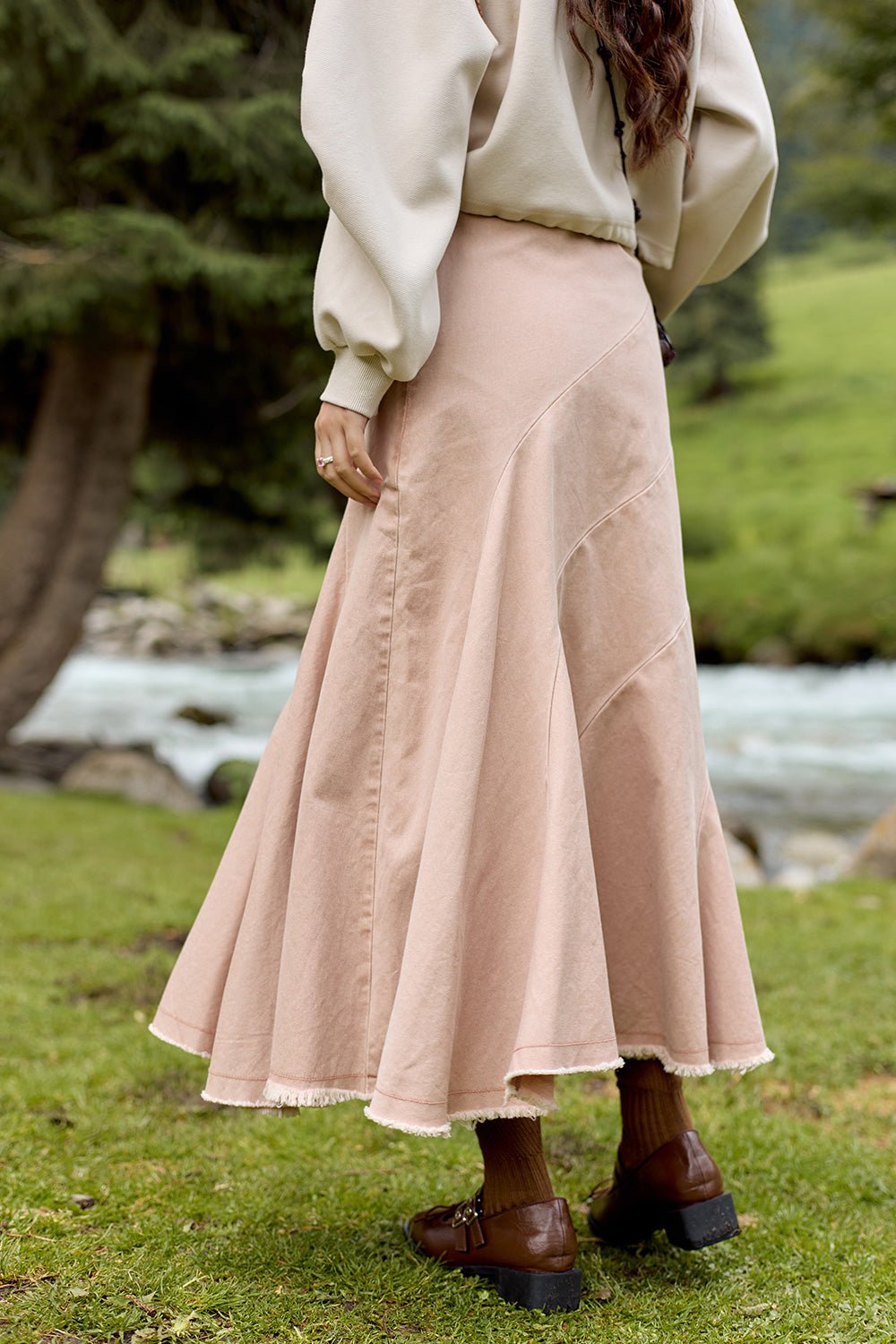 A Line Maxi Skirt for Women