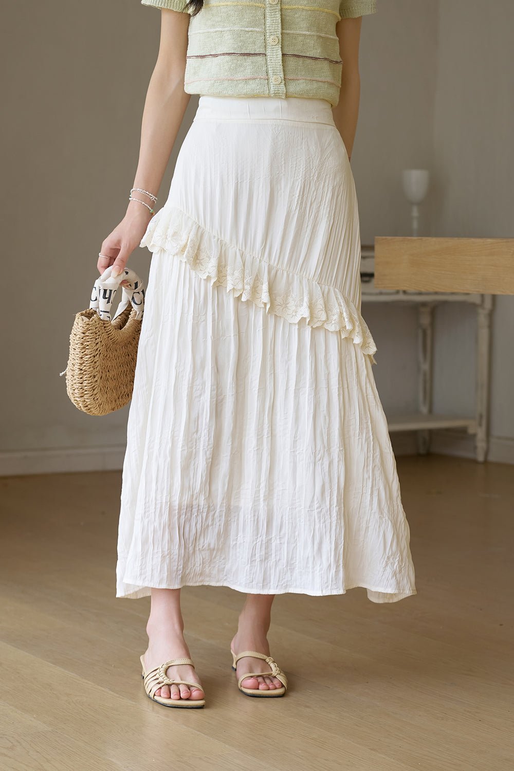 White A Line Maxi Women's Skirt