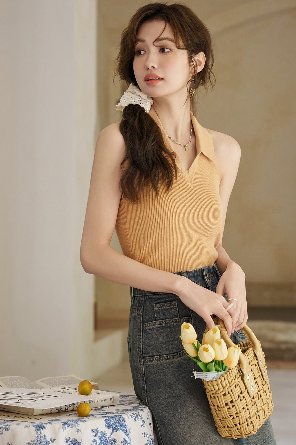 Set Rompi dan Kemeja Rajut Dijual Terpisah