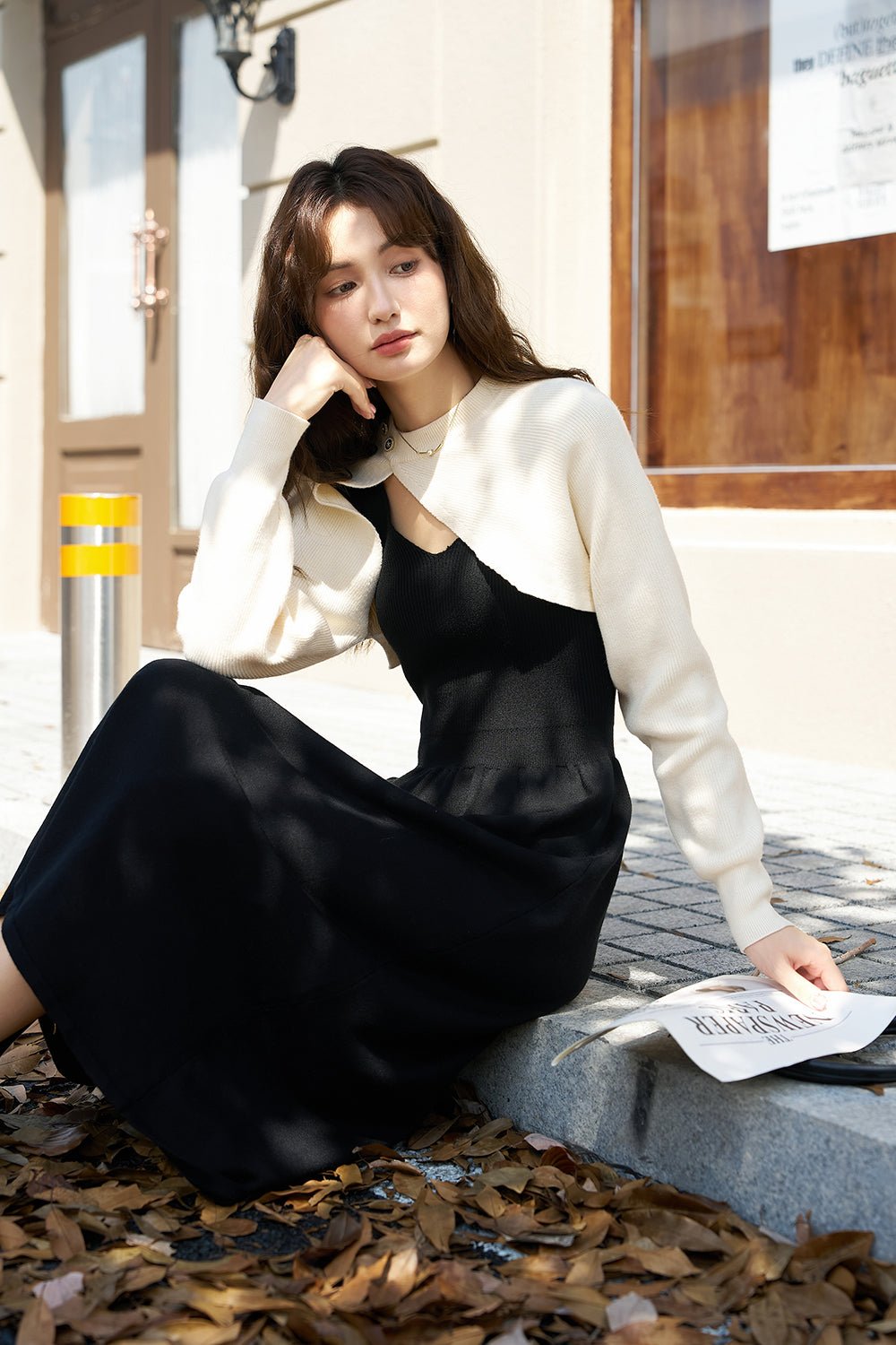 Spaghetti Strap Dress and Coat Set