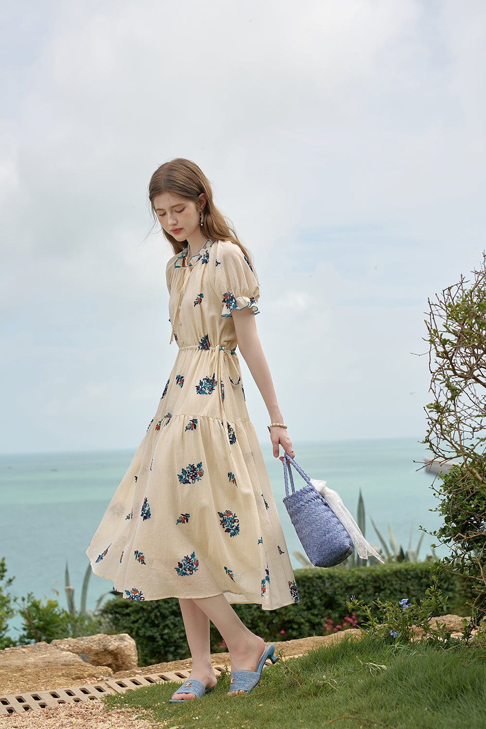 chinese dress ladies Amara Satin Floral Print Dress