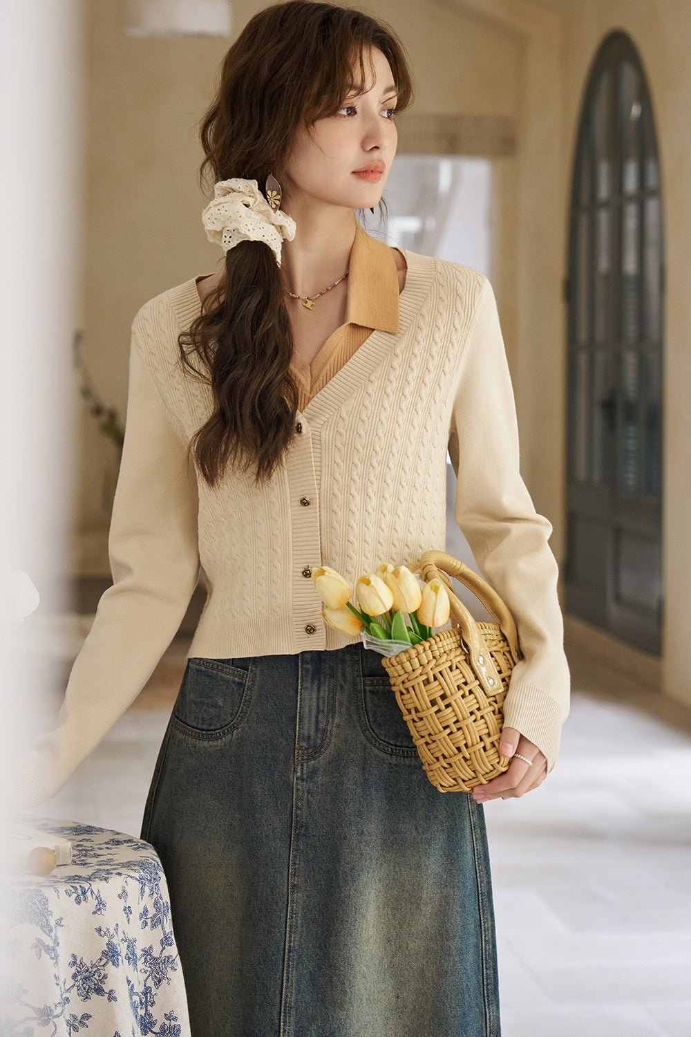 Set Rompi dan Kemeja Rajut Dijual Terpisah