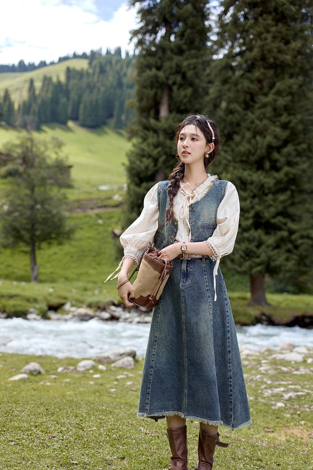 กระโปรงยาวทรงเอสำหรับผู้หญิง