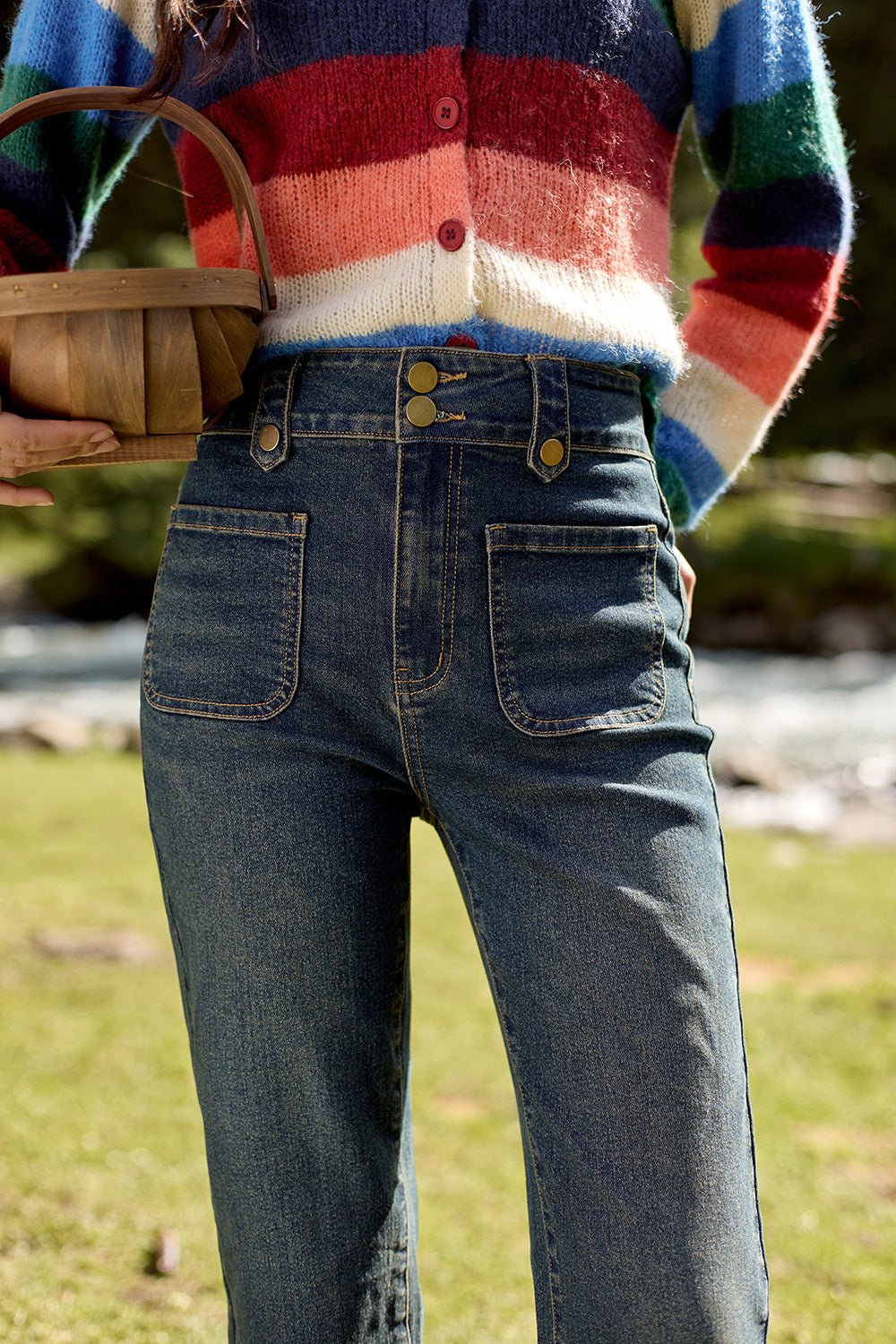 กางเกงยีนส์เดนิมสำหรับผู้หญิง