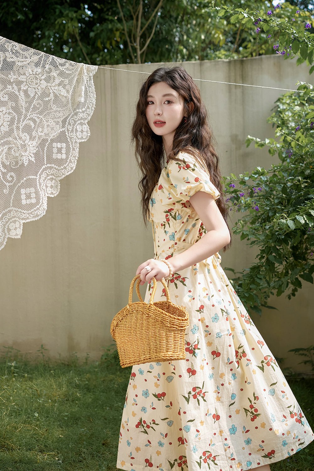 女性のためのAライン花マキシドレス