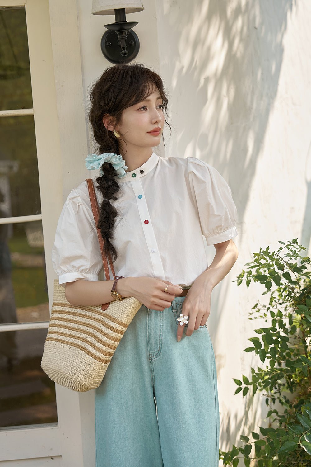 Blus Lengan Puff untuk Wanita