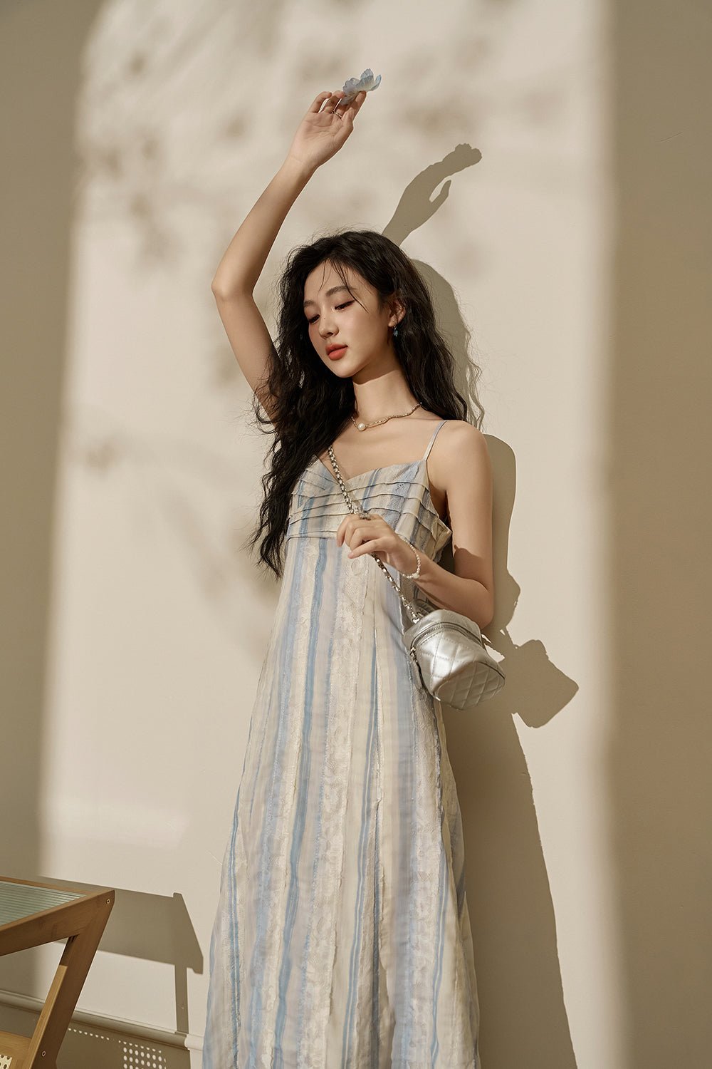 Gaun Tali Maxi Spaghetti Bunga Wanita