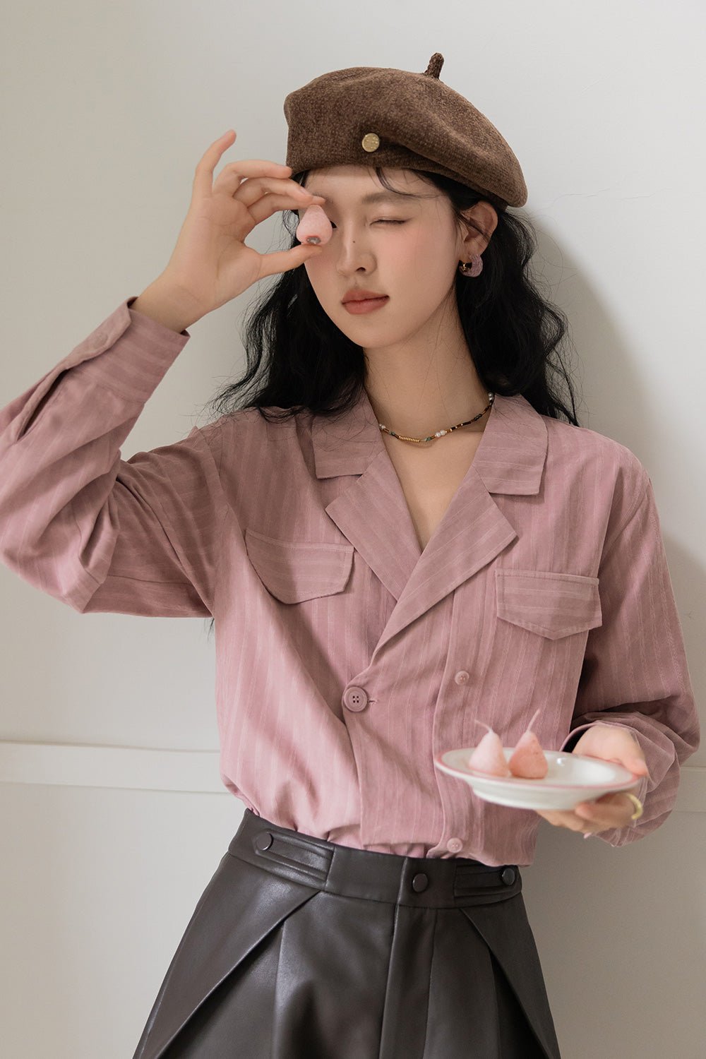 여성을위한 긴 소매 셔츠