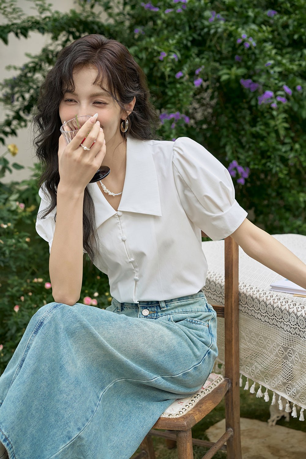여성 단단한 통근 셔츠