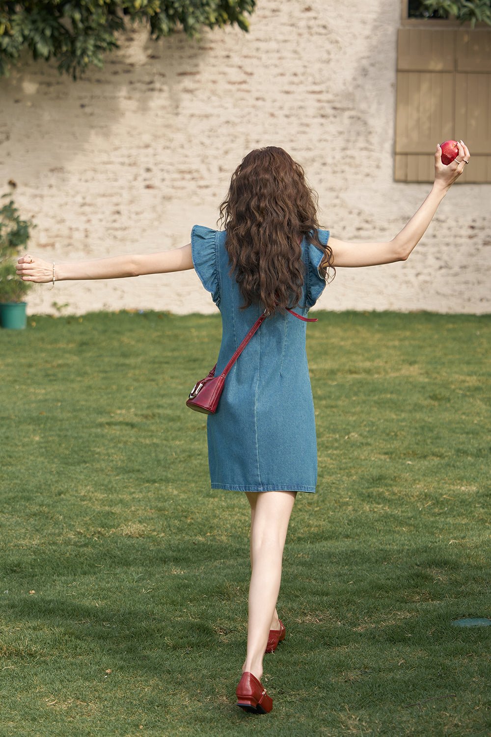 Midi Denim Dress for Women - Mishow