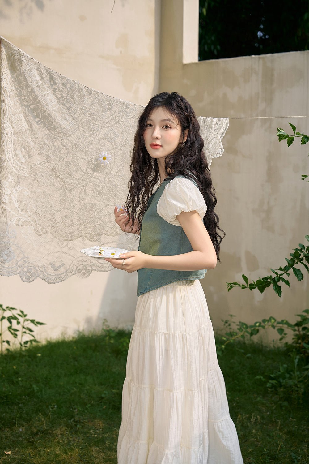 Set Blus dan Rok Denim Wanita Dijual Terpisah