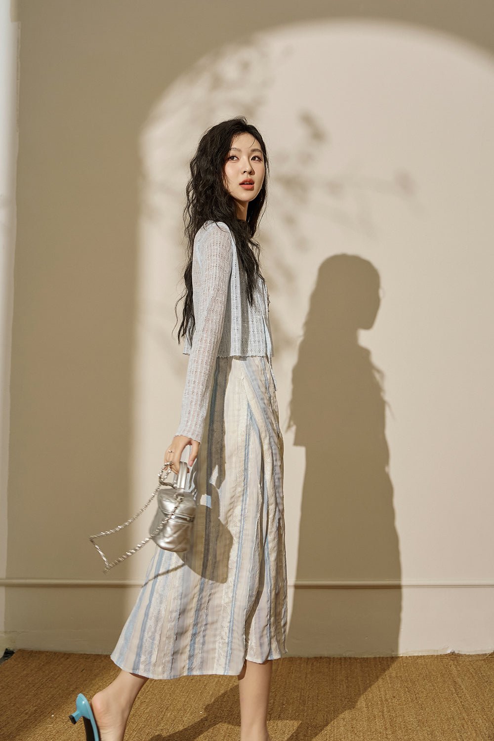 Gaun Tali Maxi Spaghetti Bunga Wanita
