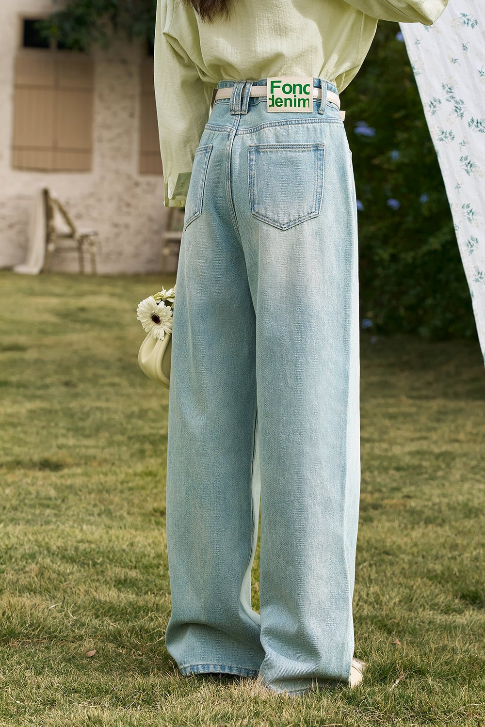 여성용 와이드 레그 청바지