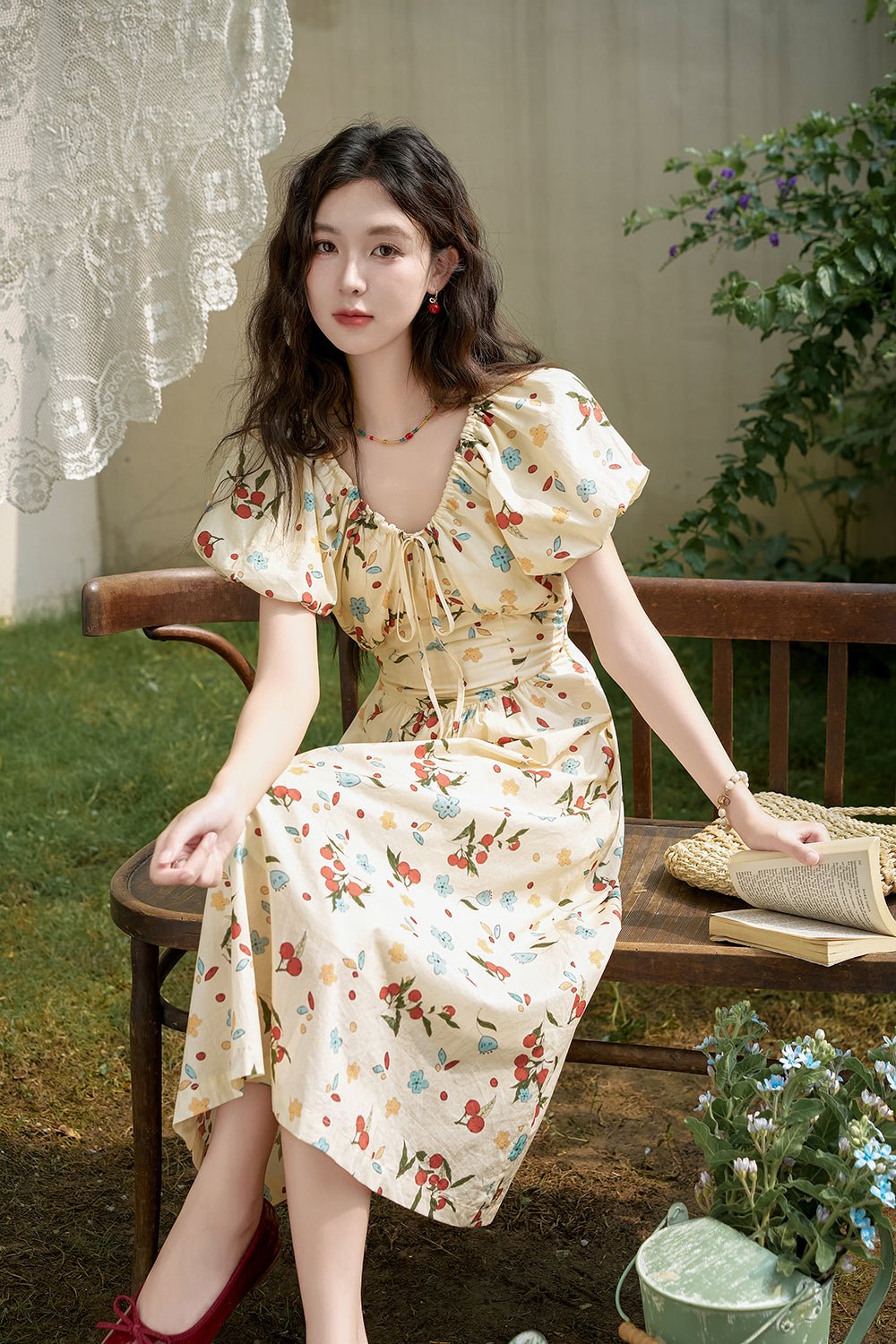女性のためのAライン花マキシドレス