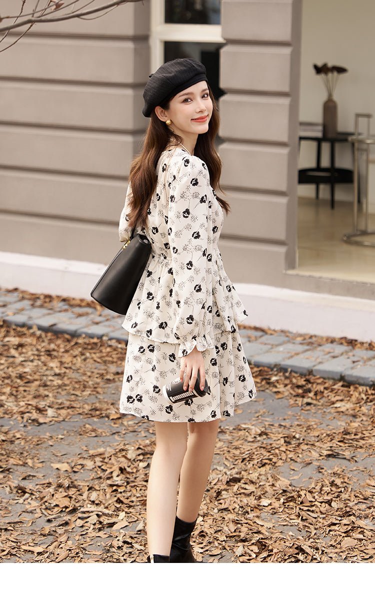 Váy Mini Hoa Đen Cho Nữ
