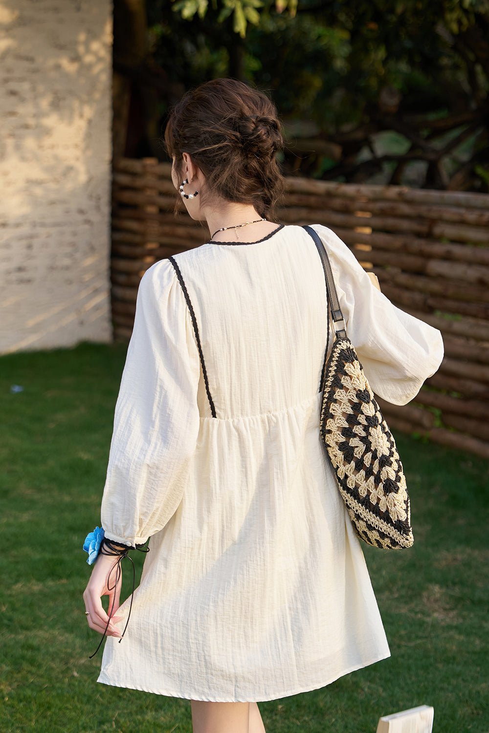 Gaun Midi Solid untuk Wanita