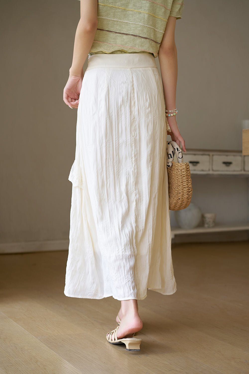 White A Line Maxi Women's Skirt