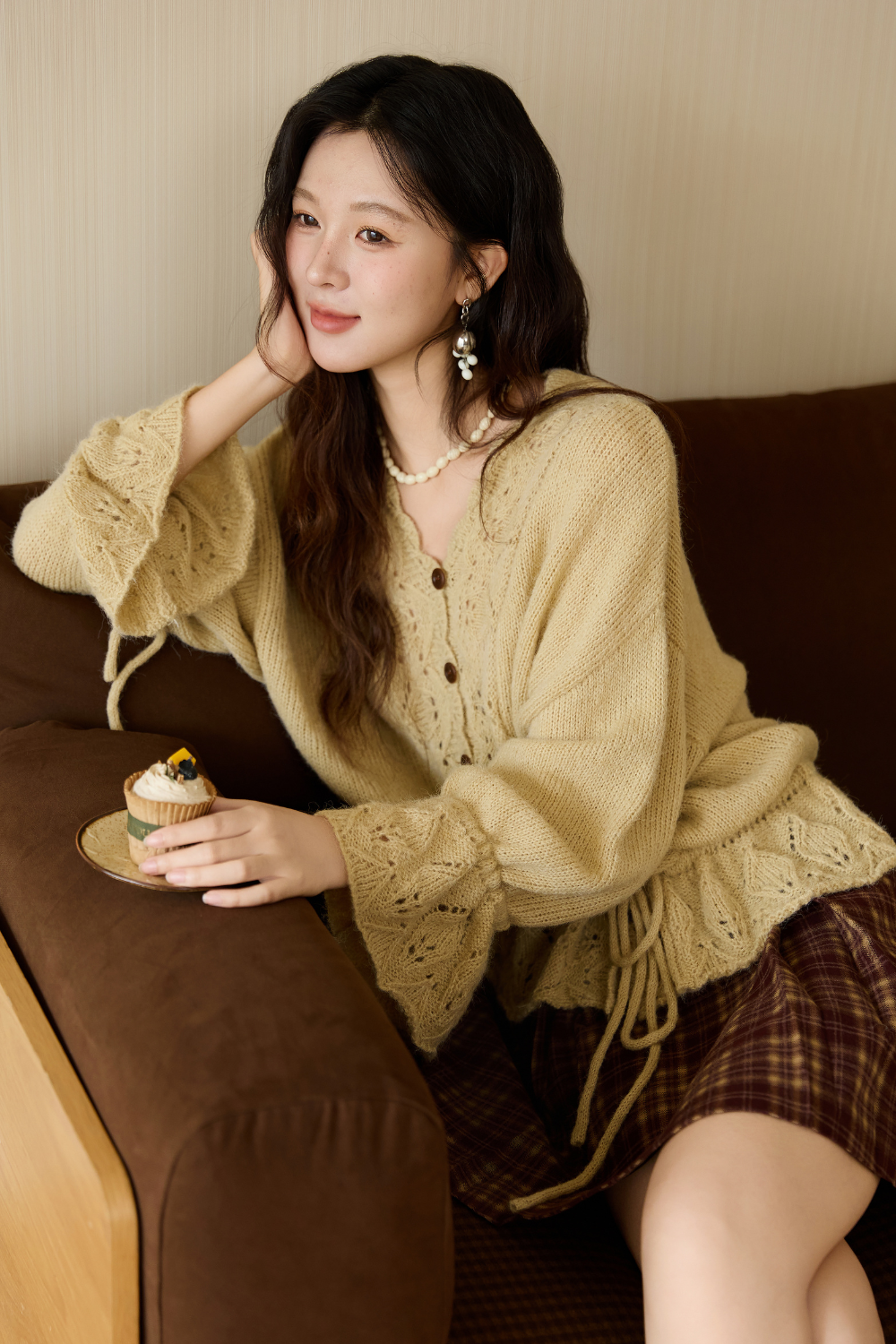 andmary Lacey ribbon cardigan beige 正規品 ANDMARY Lacey ribbon cardigan ベージュアンドマリー ANDMARY