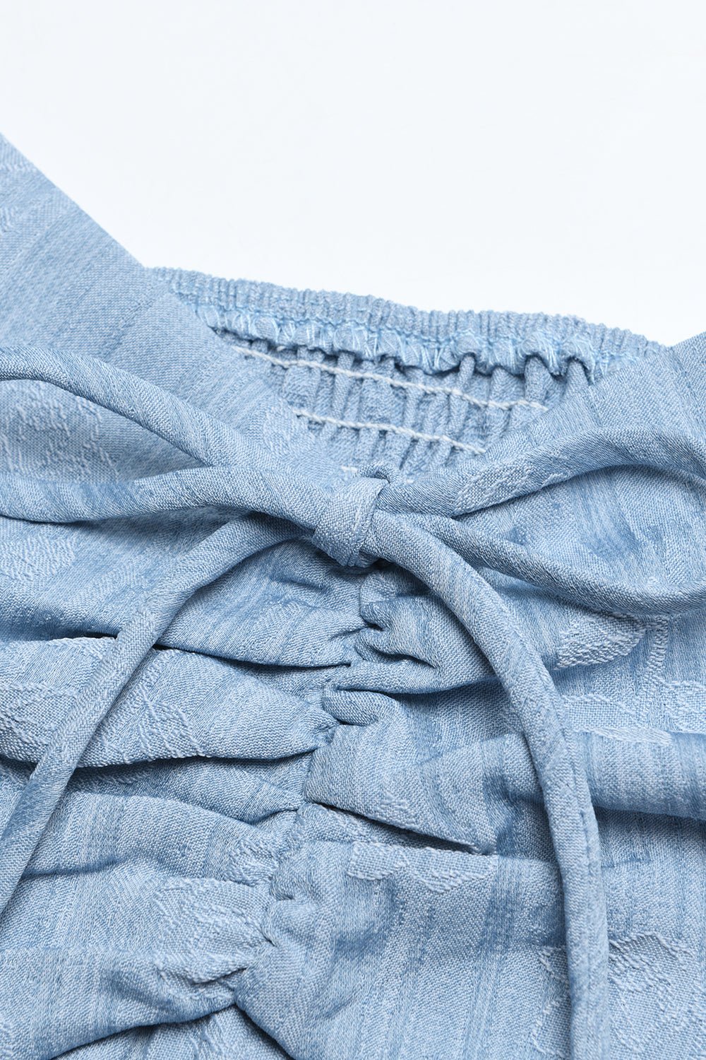 Gaun Lengan Pendek A-Line Biru Wanita