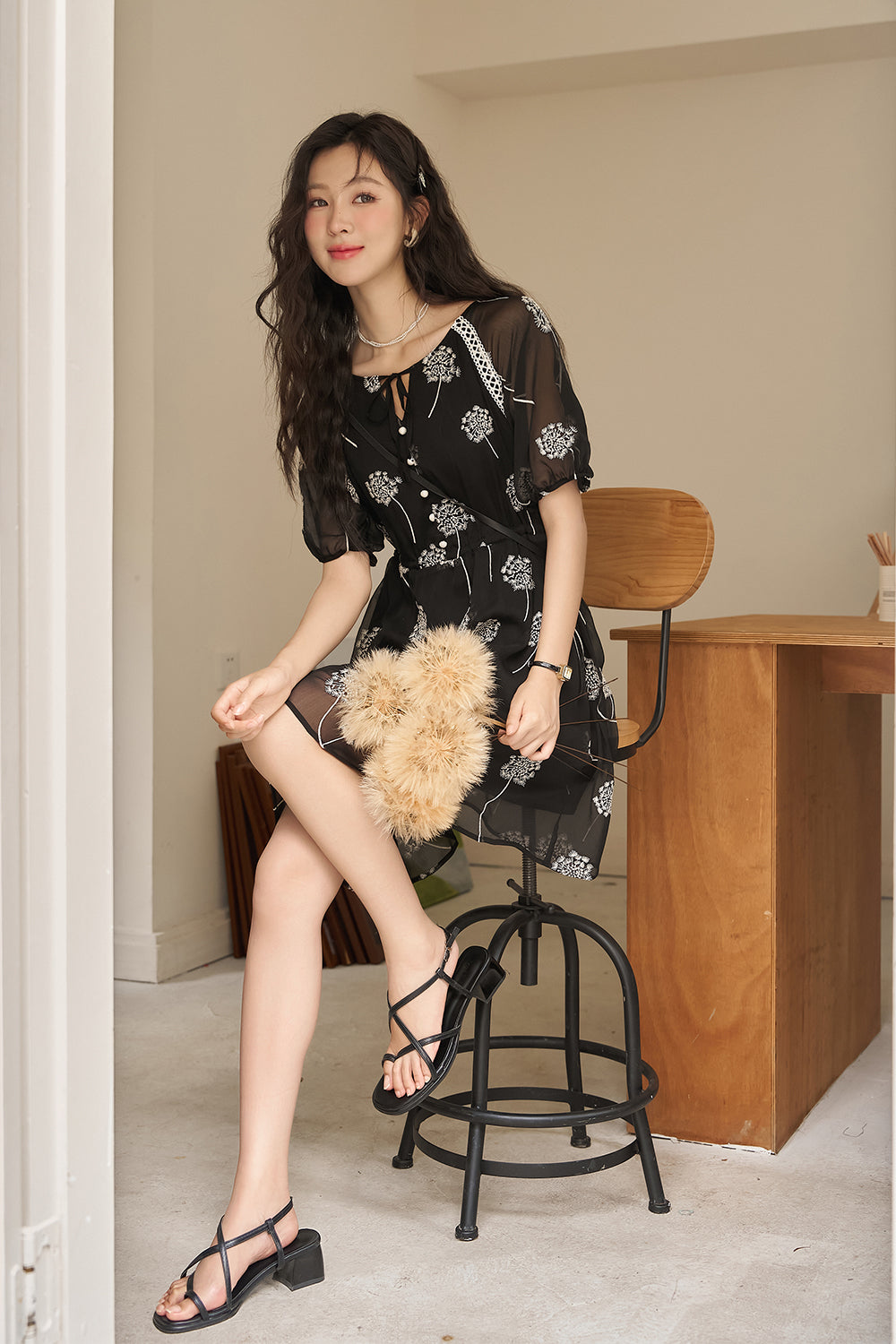 Váy midi chữ A cho nữ