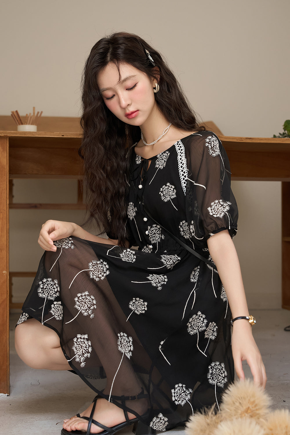Váy midi chữ A cho nữ