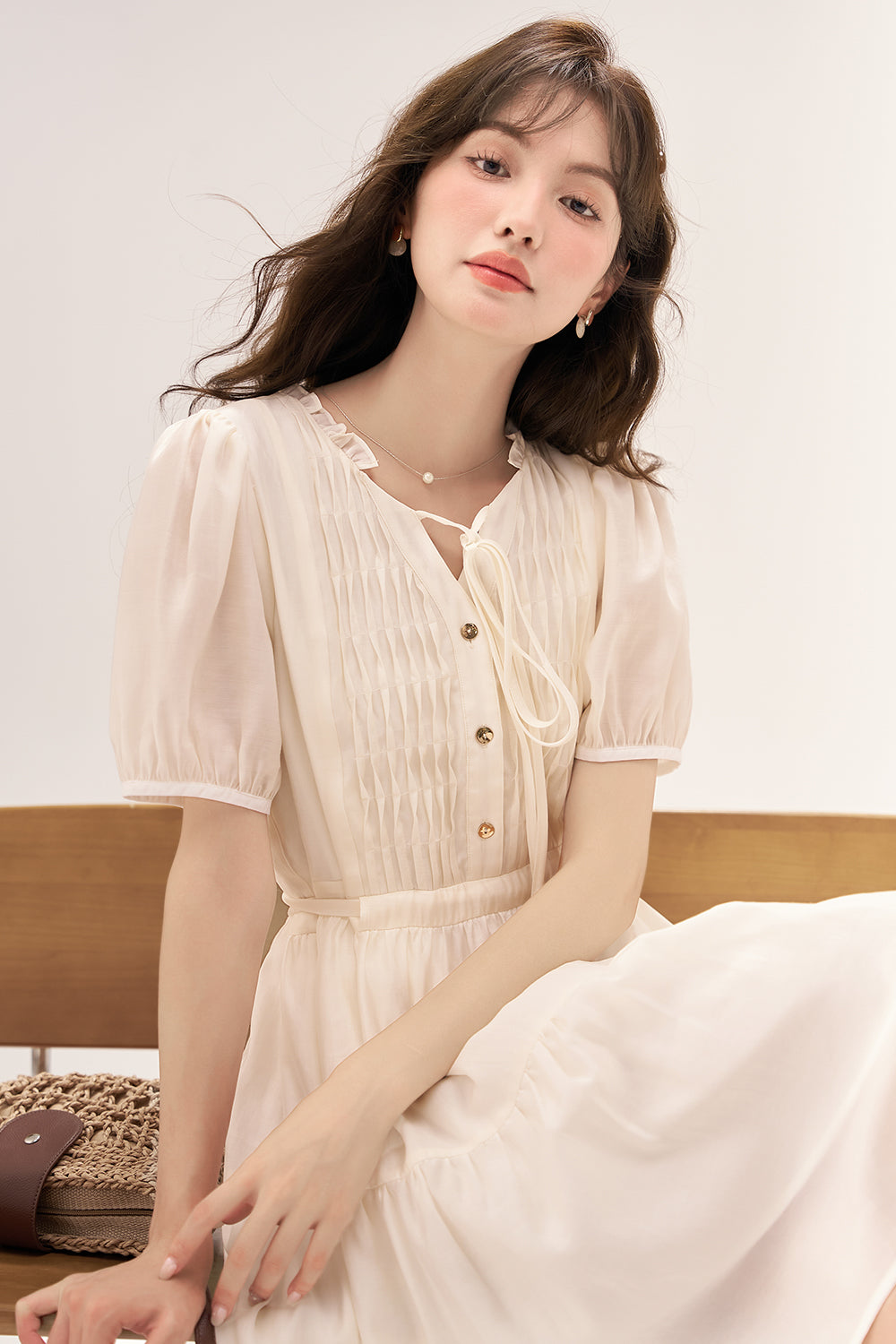 Gaun Midi A-line untuk Wanita