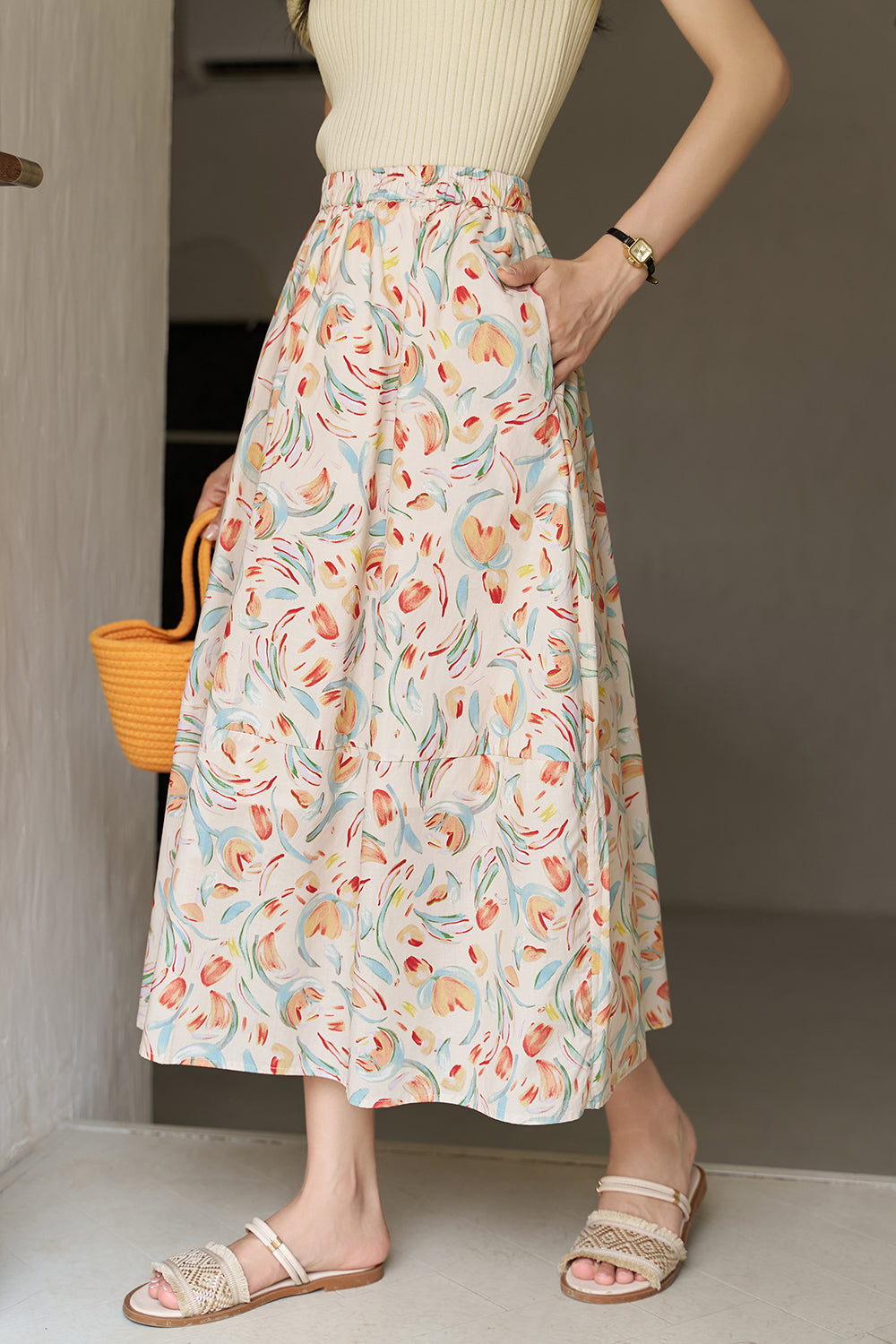 A Line Maxi Skirt for Women