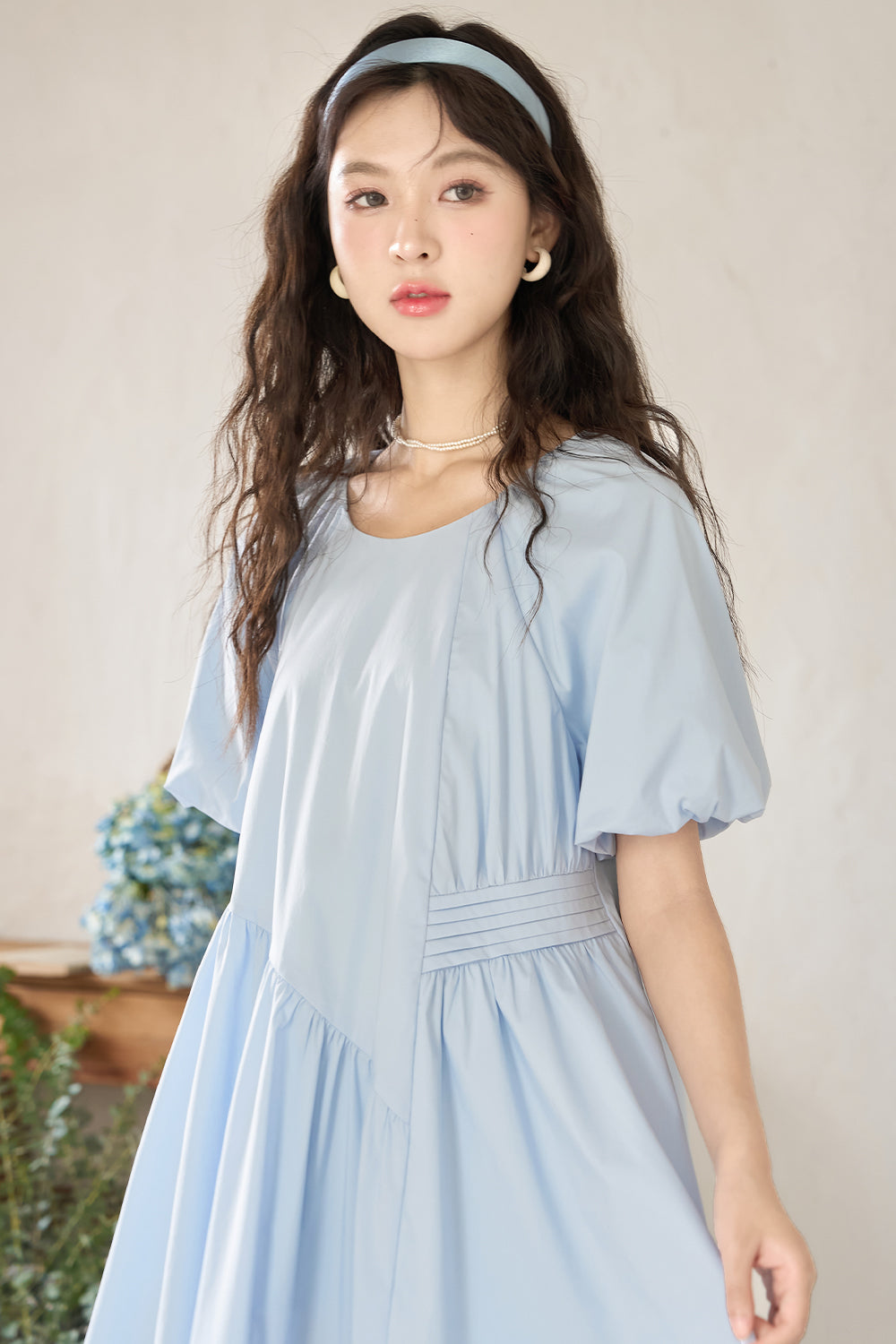 Gaun Midi A-line untuk Wanita