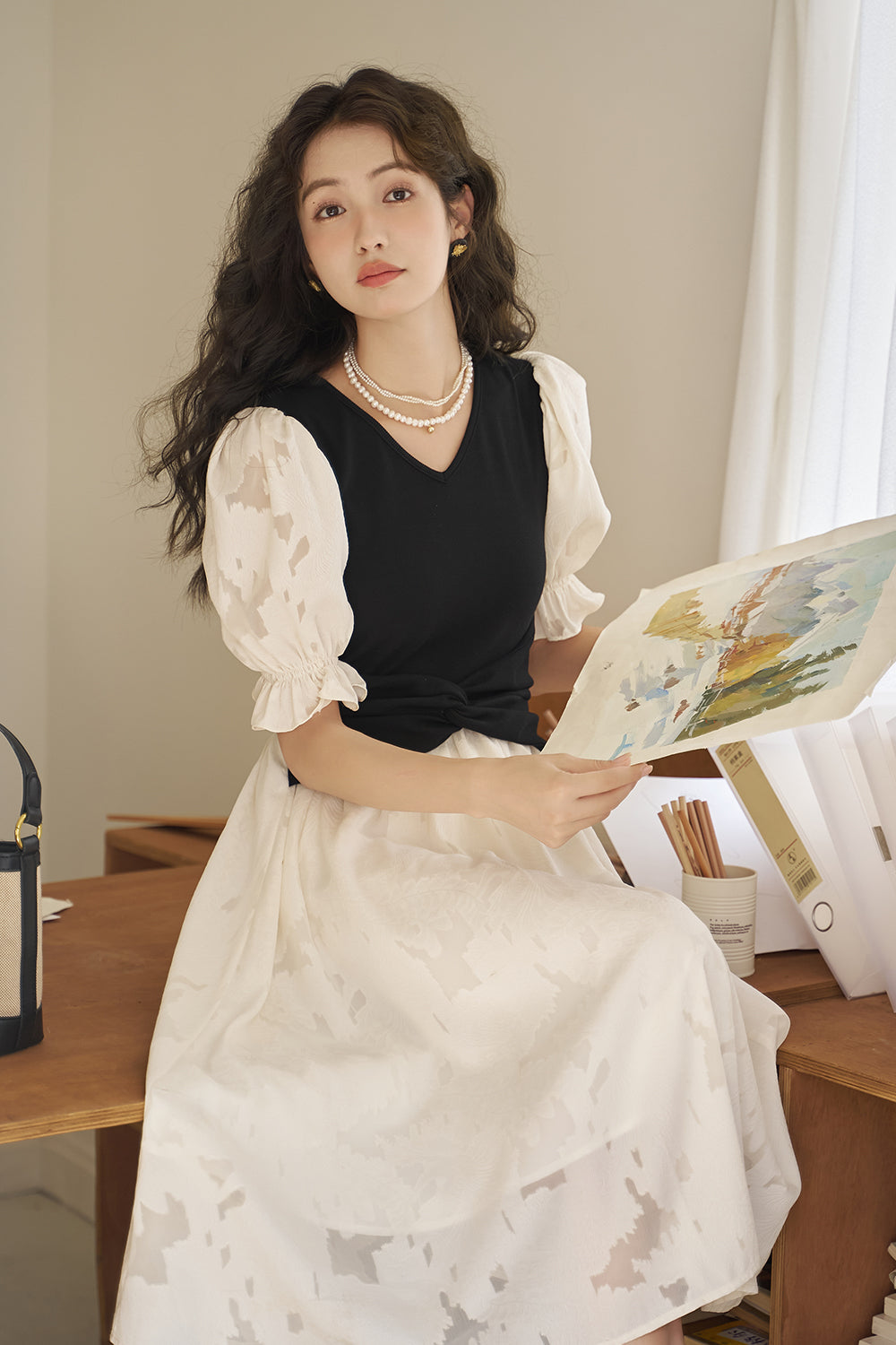 Gaun Maxi A-line untuk Wanita