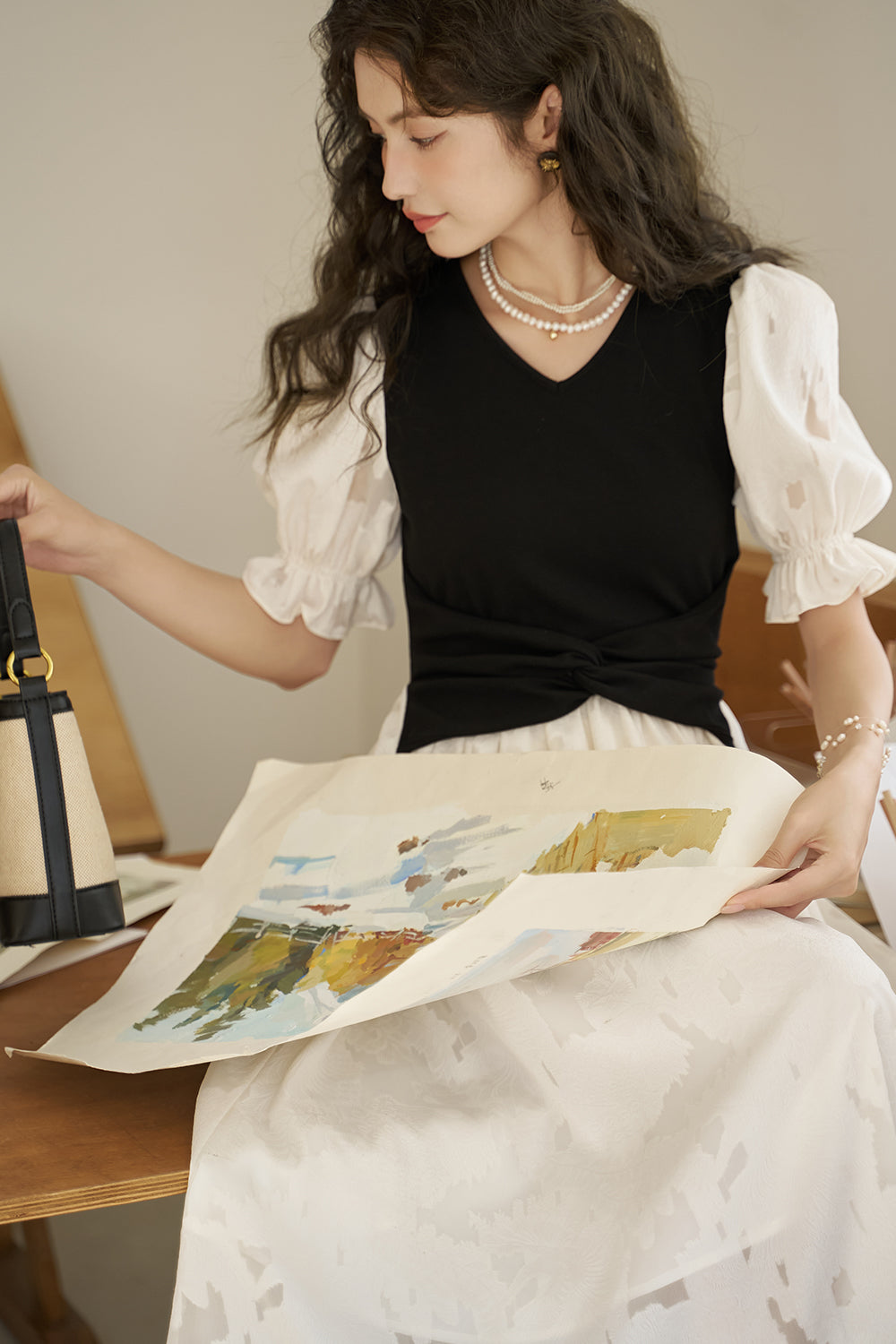 Gaun Maxi A-line untuk Wanita