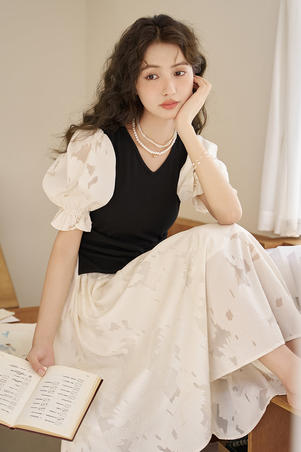 Gaun Maxi A-line untuk Wanita