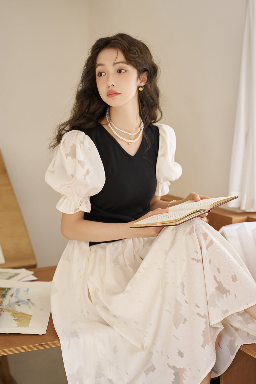 Gaun Maxi A-line untuk Wanita