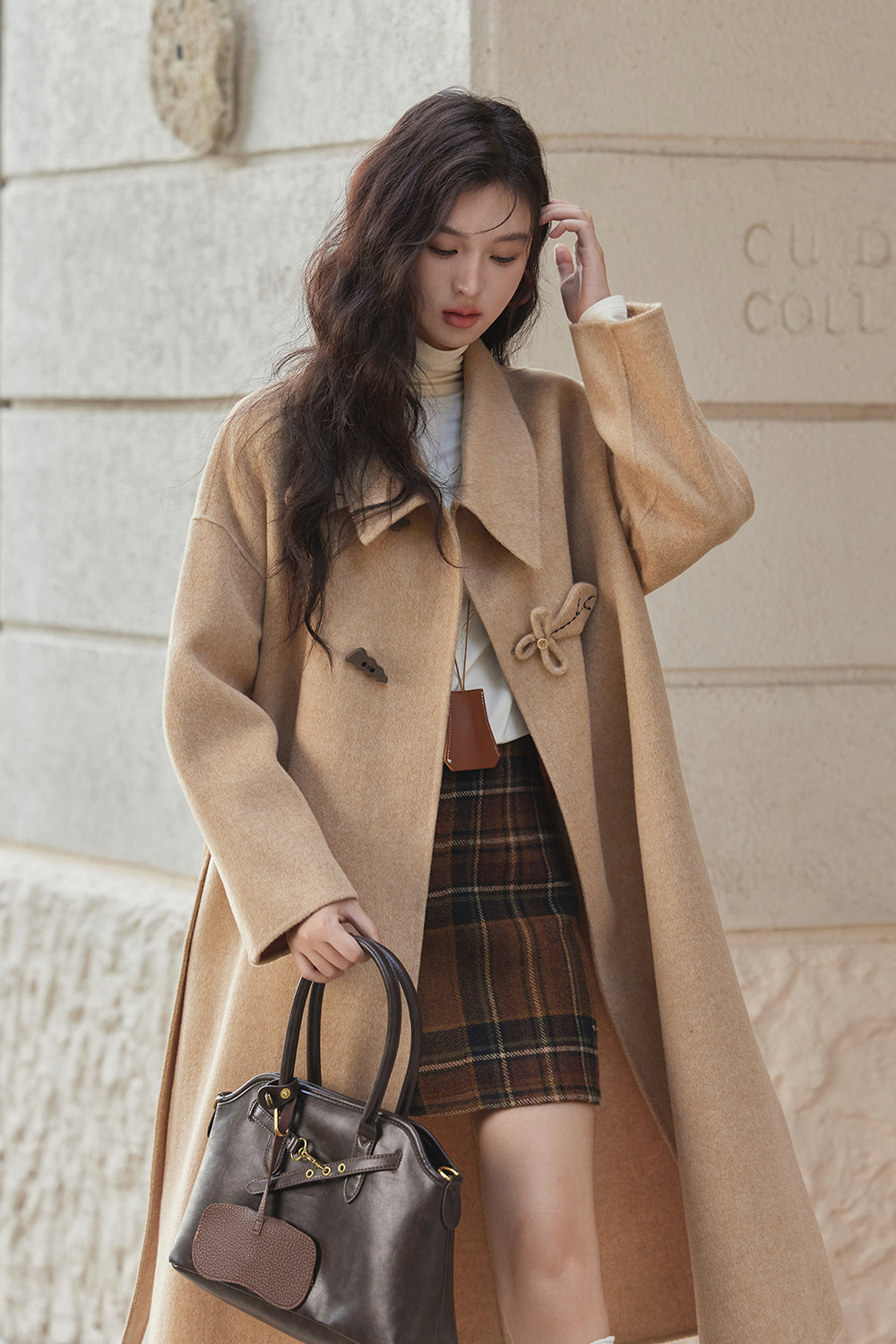 여성용 양면 울 코트