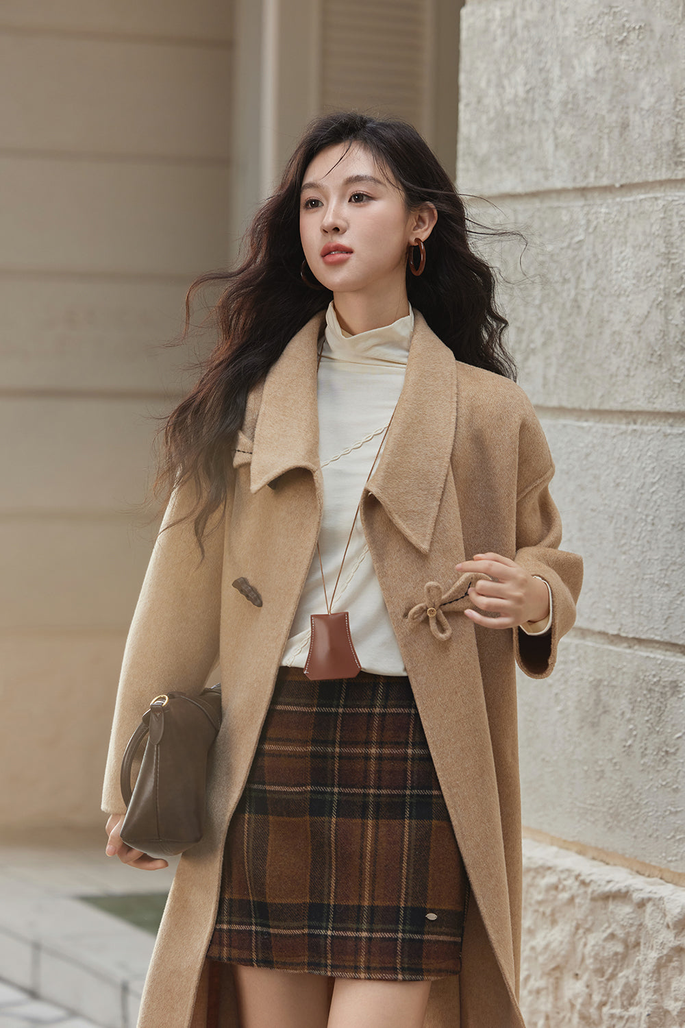 여성용 양면 울 코트