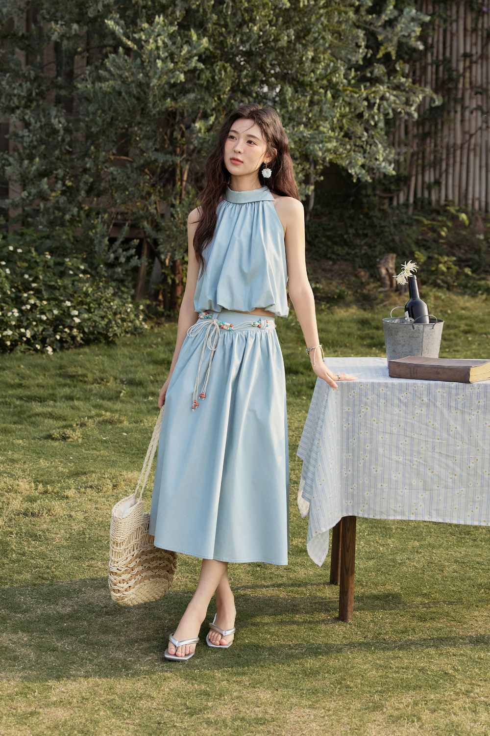 Halter Blouse and Skirt Set