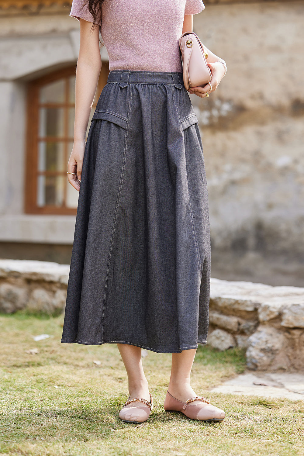 A Line Maxi Skirt for Women