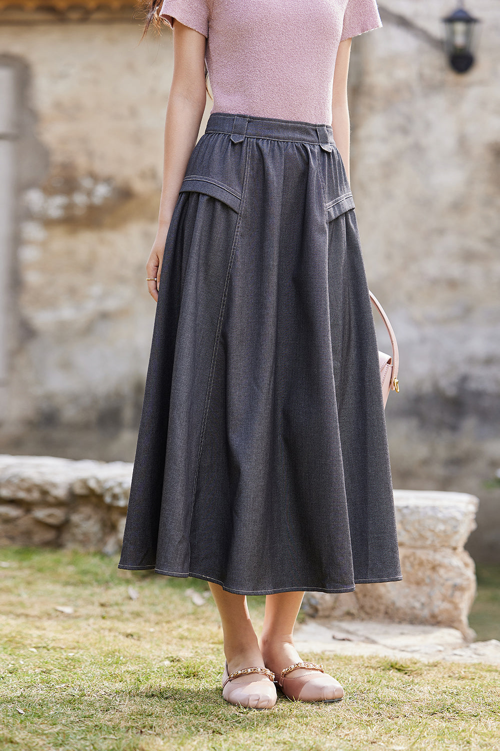 A Line Maxi Skirt for Women